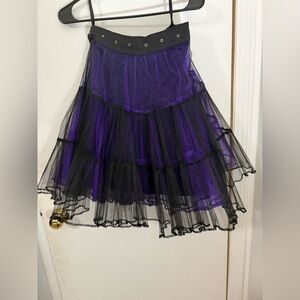 Tripp NYC Black and Purple A-Line Skirt
